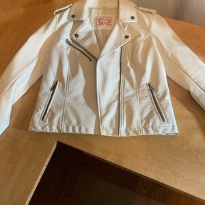 Levi's White Women's Faux Leather Moto Jacket